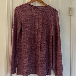 Marled Plum Long Sleeve Knit Top